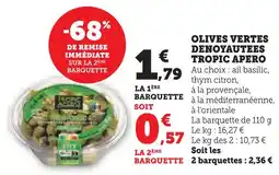 Super U Tropic apero olives vertes dénoyautées offre