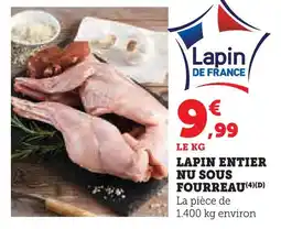 Super U Lapin entier nu sous fourreau offre