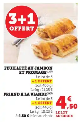 Super U Feuilleté au jambon et fromage offre