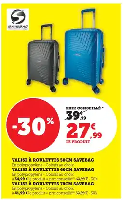 Super U Savebag valise à roulettes 50 cm offre