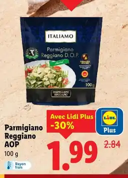 Lidl Italiano parmigiano reggiano aop offre