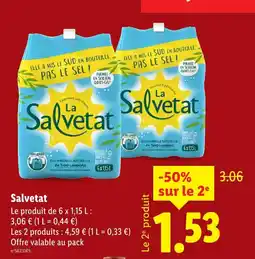 Lidl La selvatat eau minérale naturelle finement pétillante offre