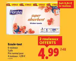 Lidl Florayls super absorbent kitchen towels offre