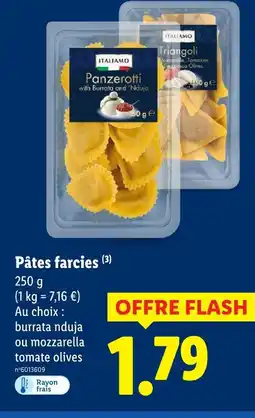 Lidl Italiamo pâtes farcies offre