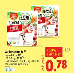 Lidl Saint alby lardons fumés offre