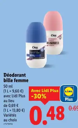 Lidl Cien déodorant bille femme offre