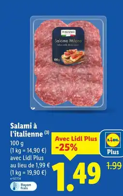 Lidl Italiamo salami à l’italienne offre