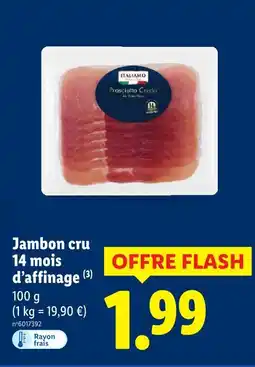 Lidl Italiamo jambon cru 14 mois d'affinage offre