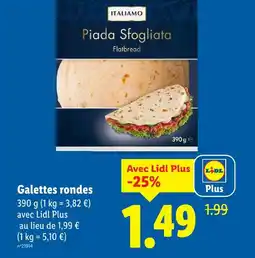 Lidl Italiamo galettes rondes offre