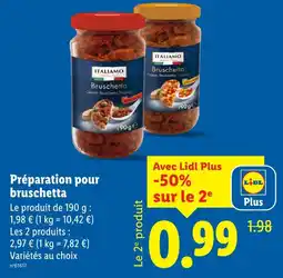 Lidl Italiamo bruschetta classic offre