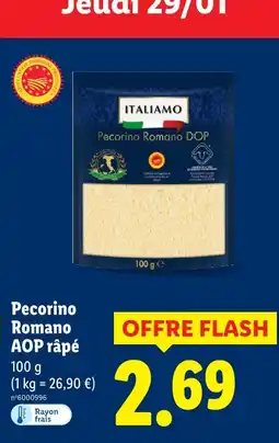 Lidl Italiamo pecorino romano aop râpé offre