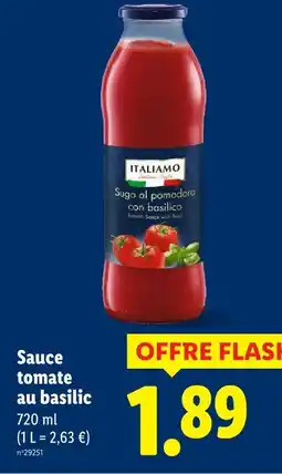 Lidl Italiamo sauce tomate au basilic offre