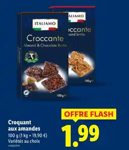 Lidl Italiamo croquant aux amandes offre
