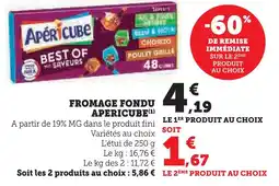 U Express Apéricube fromage fondu offre