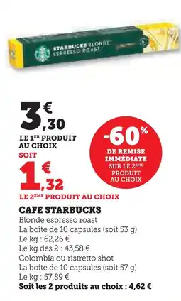 U Express Starbucks cafe offre