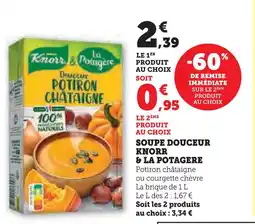 U Express Knorr & la potagere soupe douceur offre