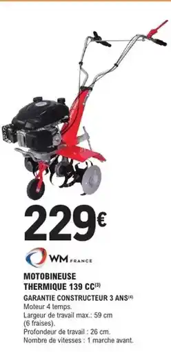 E.Leclerc Brico Motobineuse thermique 139 cc offre