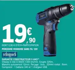 E.Leclerc Brico Scheppach - perceuse visseuse sans fil 12v offre