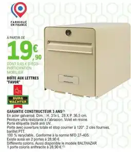 E.Leclerc Brico Dim - boîte aux lettres offre