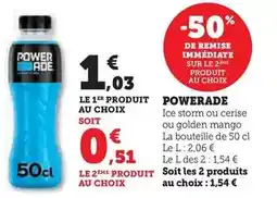 Hyper U Powerade - ice storm ou cerise ou golden mango offre