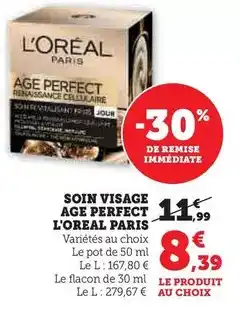Hyper U L'oréal paris - soin visage age perfect offre