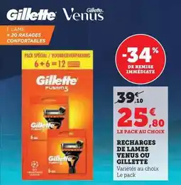 Hyper U Gillette - recharges de lames venus offre