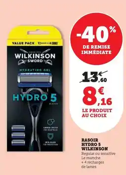 Hyper U Wilkinson - rasoir hydro 5 offre