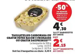Hyper U Tagliatelles carbonara offre