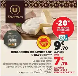 Hyper U U - reblochon de savoie aop offre