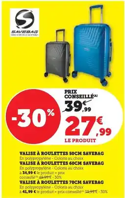 Hyper U Savebag - valise a roulettes 50cm offre
