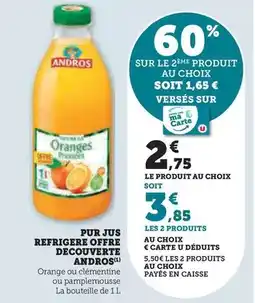 Super U Andros - pur jus refrigere offre decouverte offre