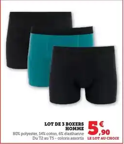 Hyper U Lot de 3 boxers homme offre