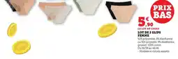Hyper U Lot de 2 slips femme offre