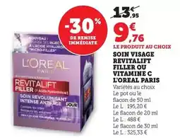 Super U L'oréal - soin visage revitalift filler offre