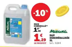 Hyper U Mieuxa - eau déminéralisée offre