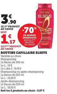 Super U L'oréal - routine capillaire elseve offre