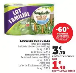 Super U Bonduelle - legumes offre