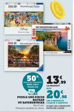 Super U Nathan/ravensburger - puzzle 1000 pieces offre