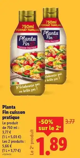 Lidl Planta fin - fin cuisson pratique offre
