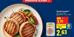 Lidl Lidl - 4 hachés de poulet offre