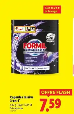 Lidl Formil - capsules lessive 3-en-1 offre