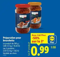 Lidl Italiamo - préparation pour bruschetta offre