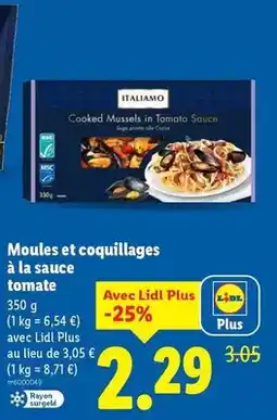 Lidl Italiamo - moules et coquillages à la sauce tomate offre