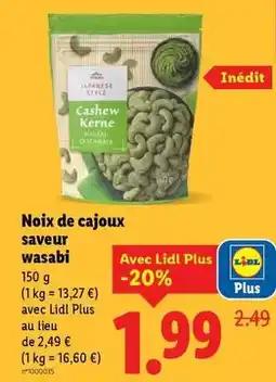 Lidl Vitasia - noix de cajoux saveur wasabi offre