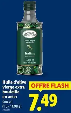 Lidl Antico frantoio - huile d'olive vierge extra bouteille en acier offre