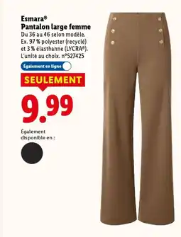 Lidl ESMARA Pantalon large femme offre
