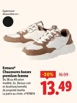 Lidl ESMARA Chaussures basses premium femme offre