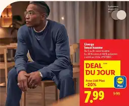 Lidl Livergy Sweat homme offre