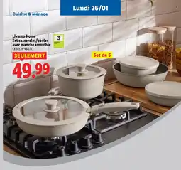 Lidl Livarno Home Set casseroles/poêles avec manche amovible Le set. n°466713 offre