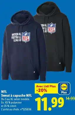 Lidl NFL Sweat à capuche offre